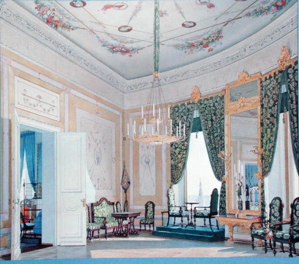 Sali Nikolain (Tšudovin) palatsissa Kremlissä, 1847 (wc paperilla) tekijältä Fedor Andreevich Klages