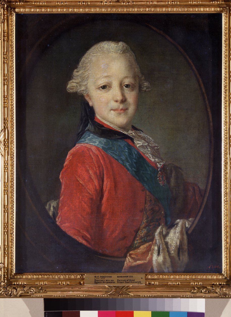 Muotokuva suurruhtinas Pavel Petrovichista (1754-1801) lapsena. Fjodor (Fjodor tai Fiodor) Stepanovitš Rokotovin (1735-1808) maalaus öljy kankaalle tekijältä Fedor Stepanovich Rokotov