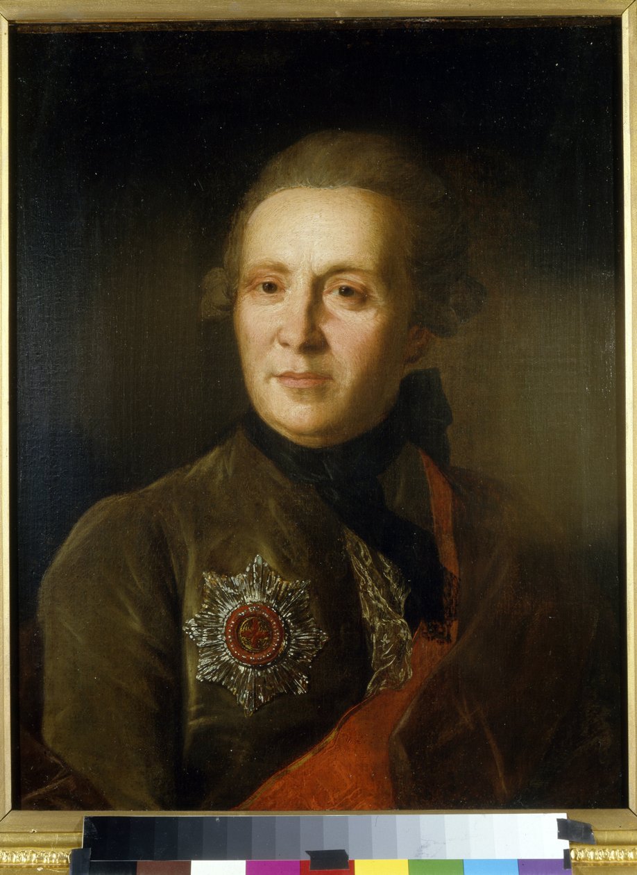Runoilija Aleksanteri Sumarokovin (1717-1777) muotokuva (Runoilija A. Sumarokovin muotokuva). Fjodor (Fjodor tai Fiodor) Stepanovitš Rokotovin (1735-1808) maalaus, öljy kankaalle, noin 1770-1780. 1700-luvun venäläinen taide. Latvian tasavallan valtion taid tekijältä Fedor Stepanovich Rokotov