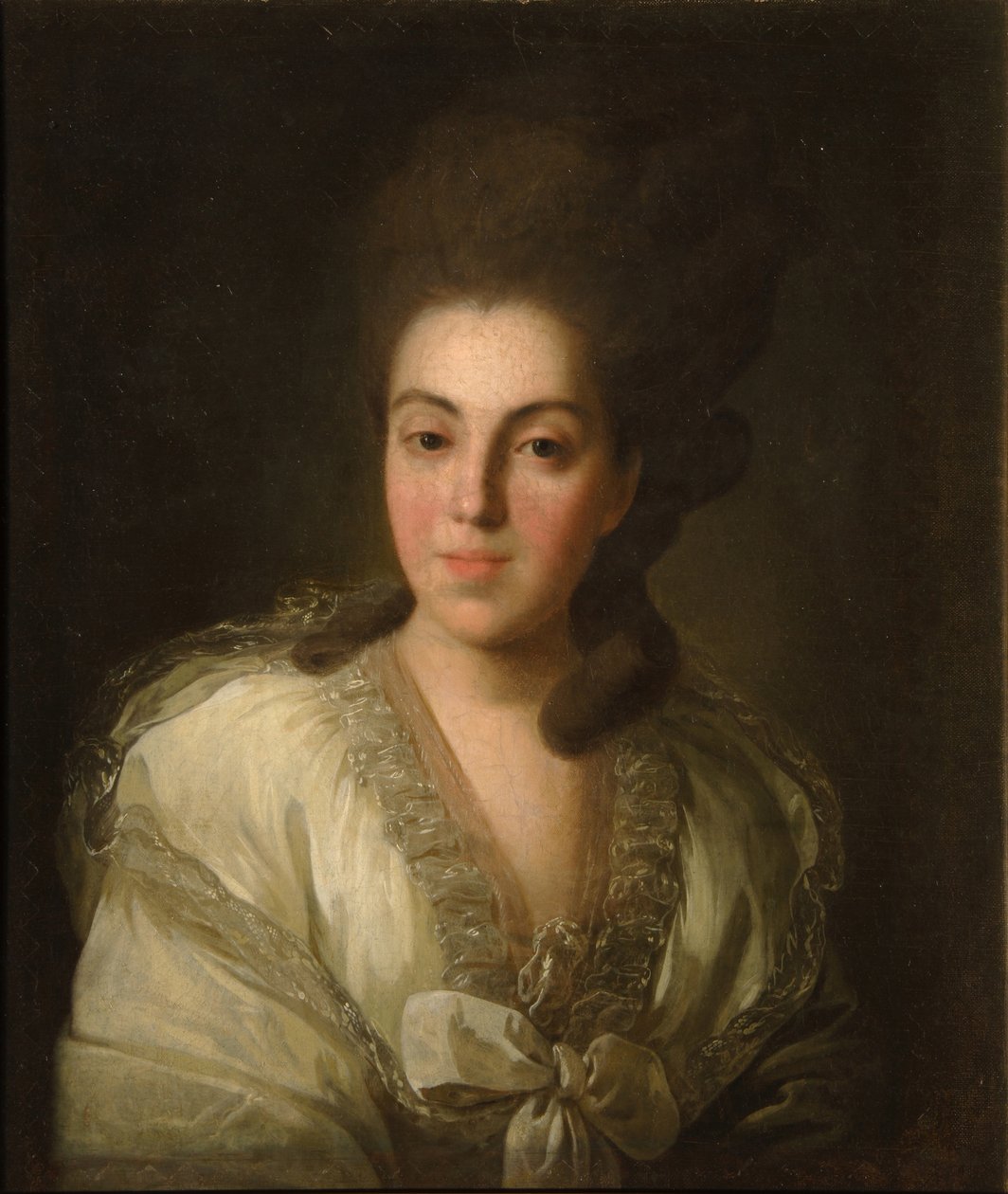 Kreivitär Anna Aleksandrovna Golitsynan muotokuva 1739-1816, s. Baroness Stroganova, 1777 tekijältä Fedor Stepanovich Rokotov