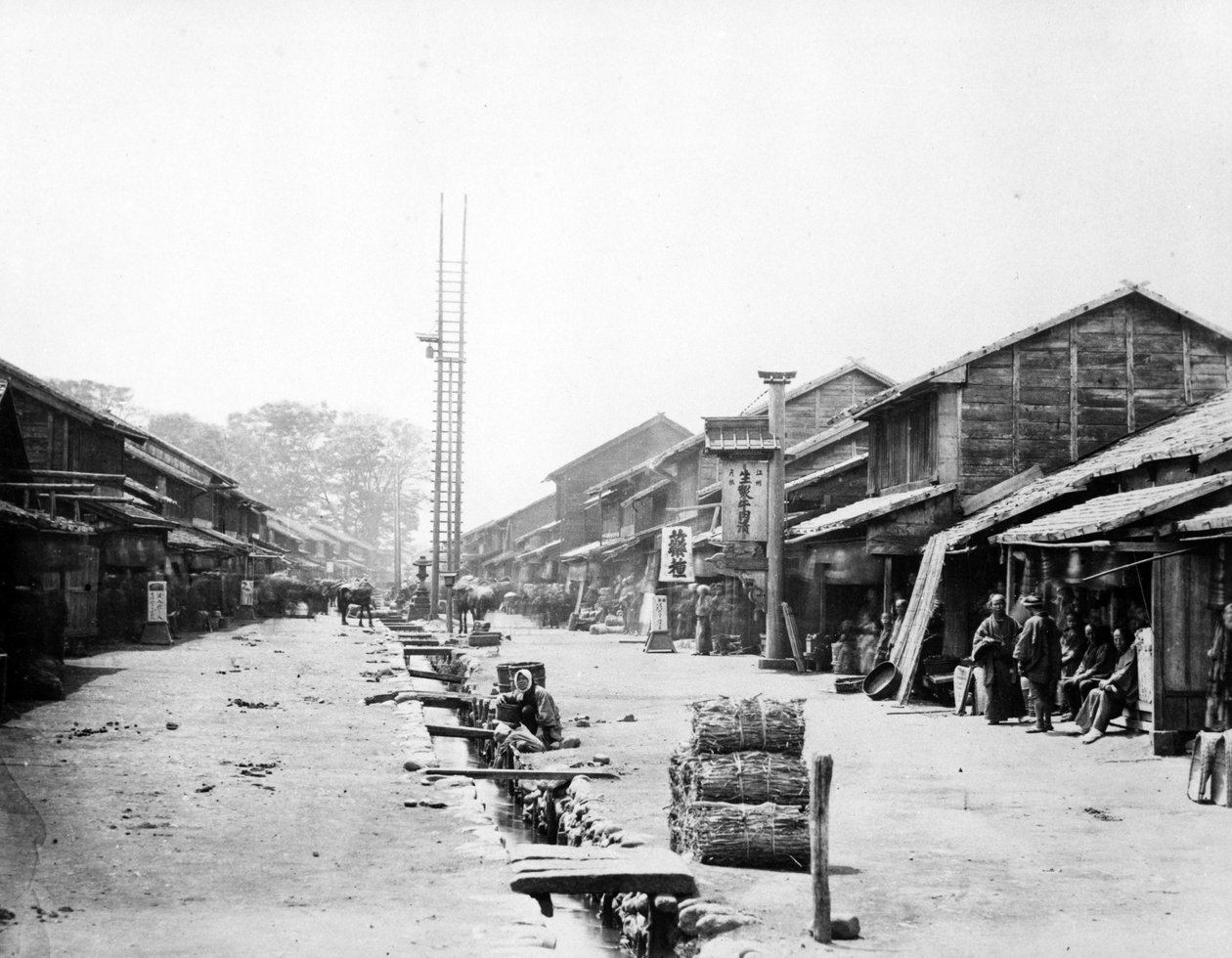 Atsugi, Japani, n. 1867 tekijältä Felice Beato