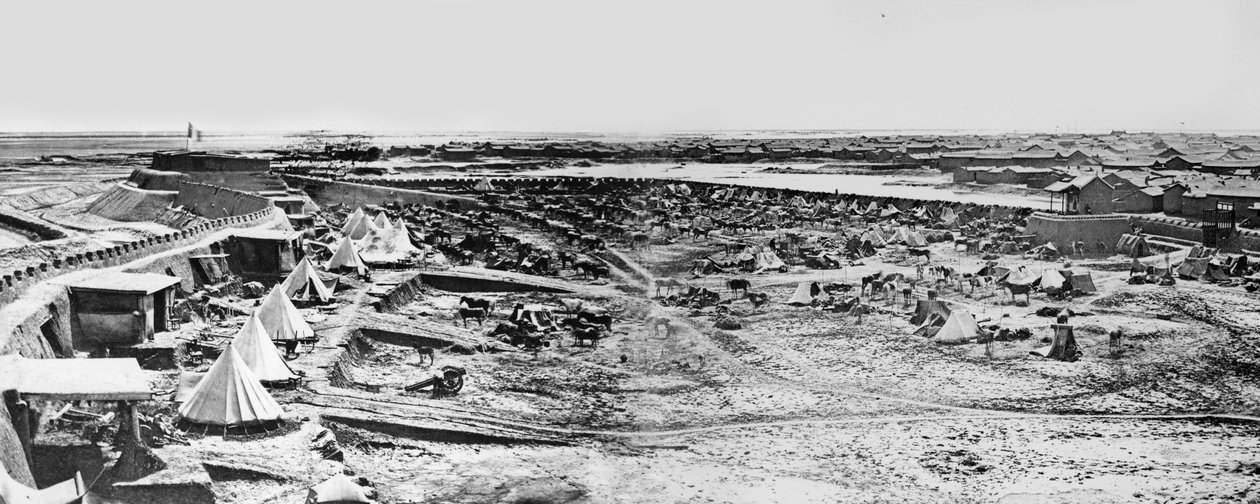 Brittiläinen leiri Taku Fortsissa Kiinassa, 1860 tekijältä Felice Beato