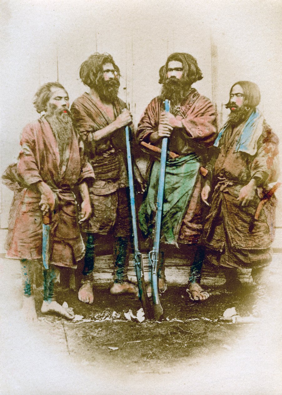 Ainu-ihmisten ryhmä, Japani, 1882 tekijältä Felice Beato