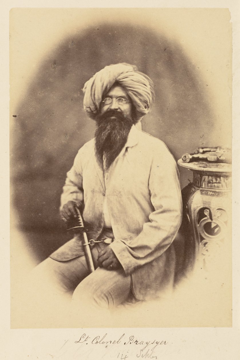 Everstiluutnantti Braysyer. [sic] 14. sikhit tekijältä Felice Beato