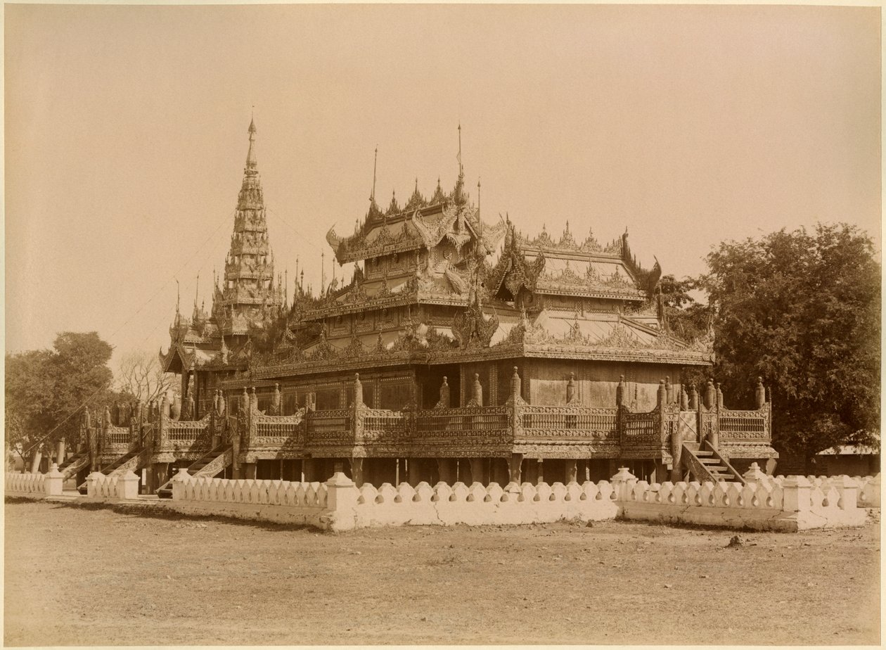 Nan-U Human-Se, Shwe-Kyaung Mandalayn palatsissa, Burmassa, 1800-luvun lopulla (albumiprintti) tekijältä Felice Beato