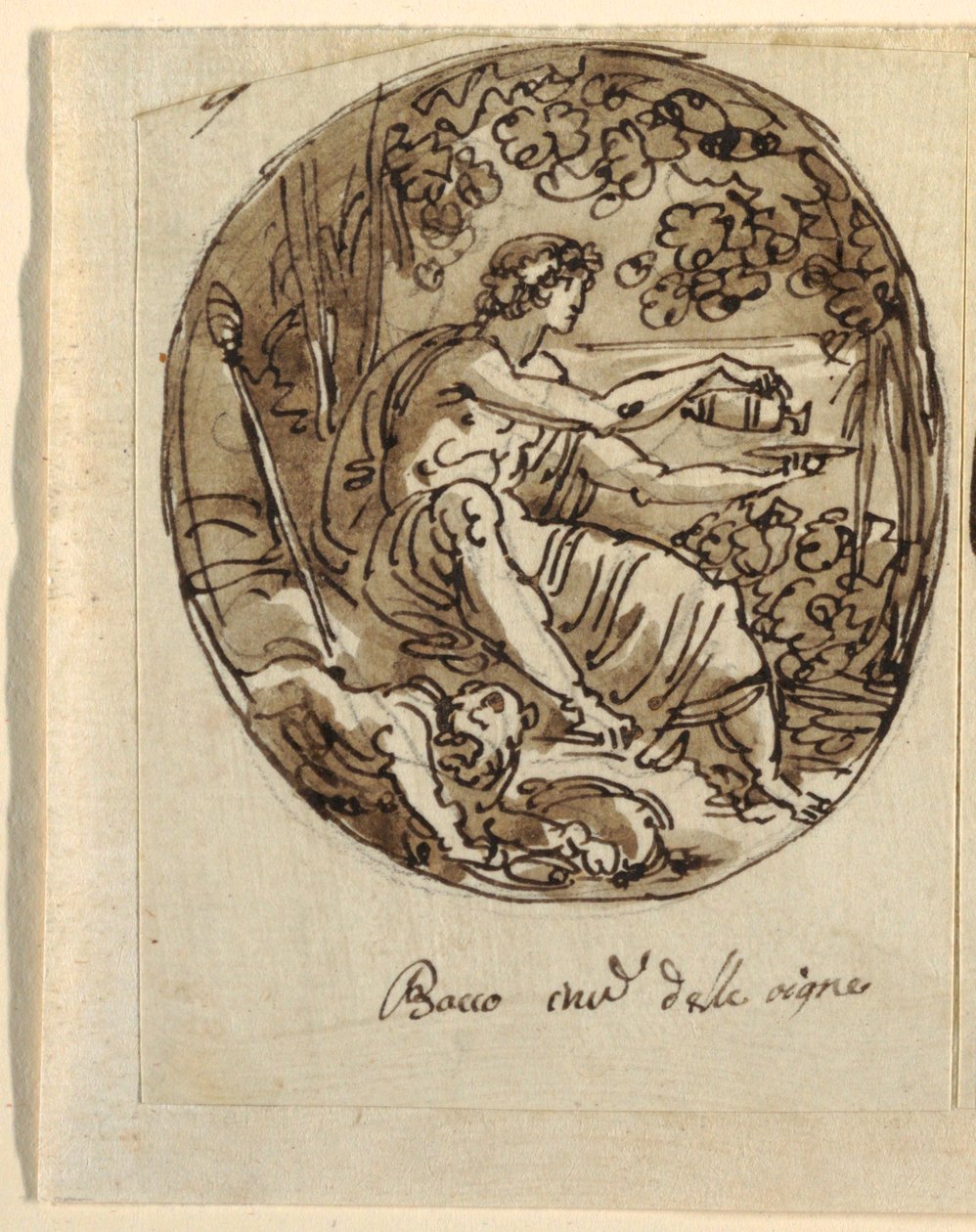 Bacchus, Design for holvikatot, Sala dei Legislatori, Palazzo Conti-Sinibaldi, Faenza tekijältä Felice Giani