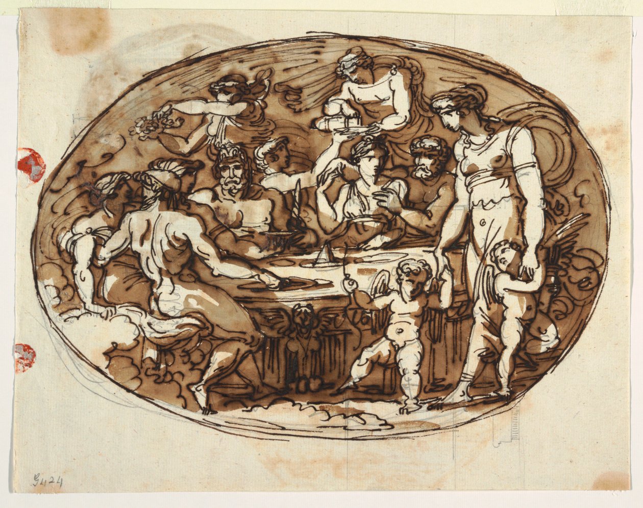 Jumalten juhla, ruokasalin muunnelma, Palazzo Guarini, Forli tekijältä Felice Giani
