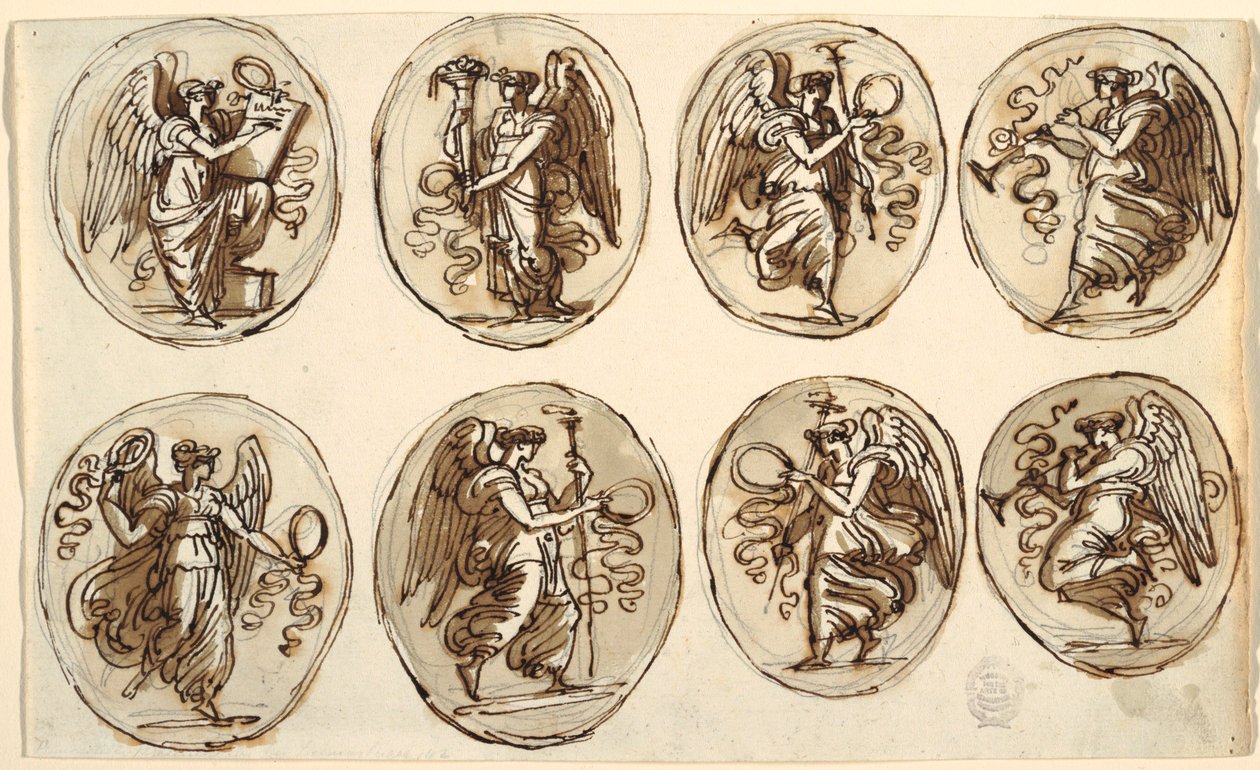 Kattosuunnittelu, Historia, Runsaus kuudessa soikeassa, Hercules and Ebe -sali, Palazzo Gessi, Faenza tekijältä Felice Giani