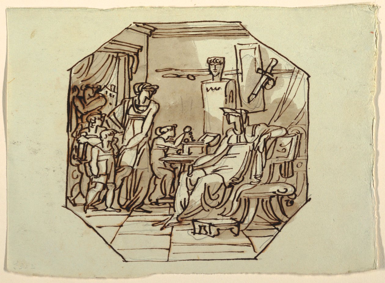 Cornelia, Gracchin äiti, Palazzo Cavina, Faenza tekijältä Felice Giani