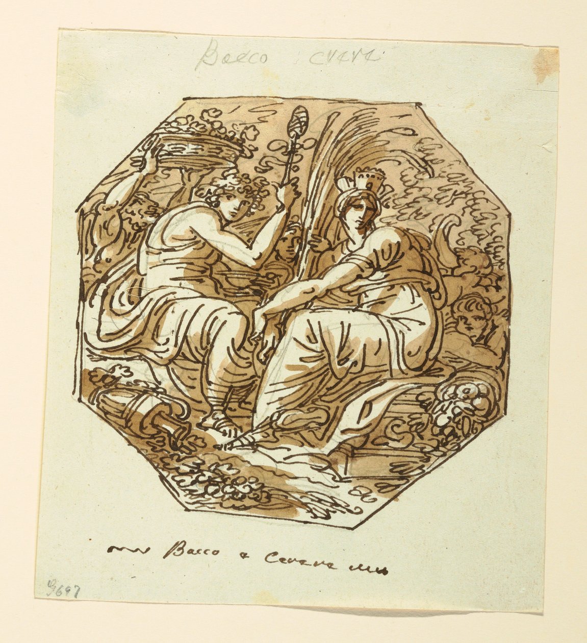 Piirros, Bacchus ja Ceres, 1800-1825 tekijältä Felice Giani