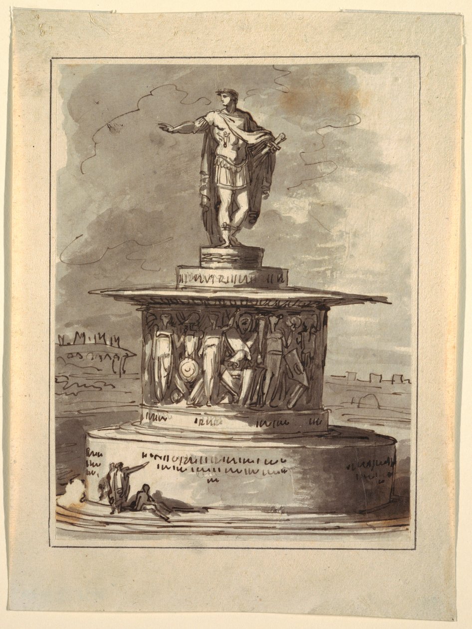 Piirustus, Foro Bonaparten muistomerkkihanke, Milano, 1800, 1810-20. tekijältä Felice Giani