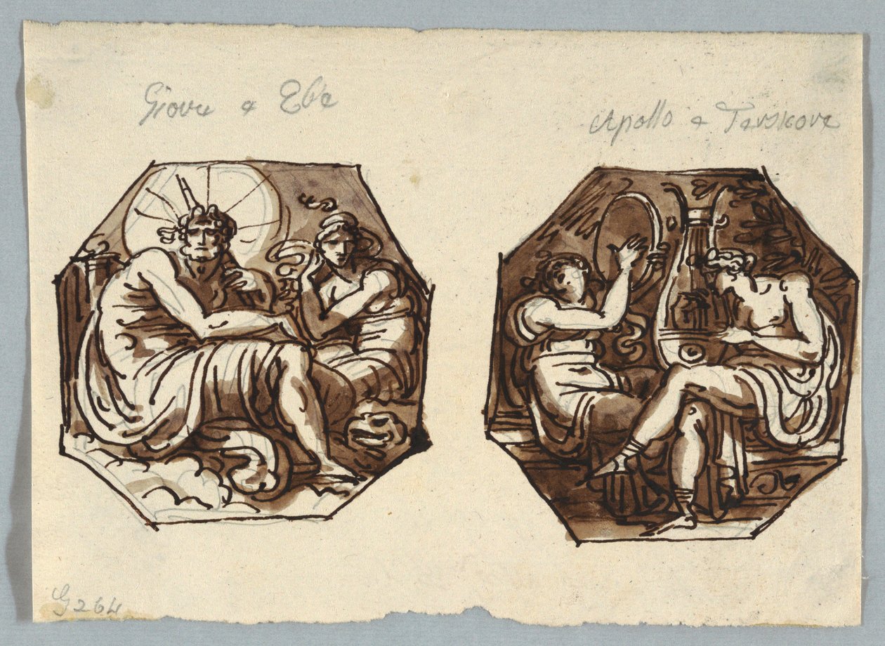 Júpiter e Hebe, Apolo e Terspsichore.finnish tekijältä Felice Giani