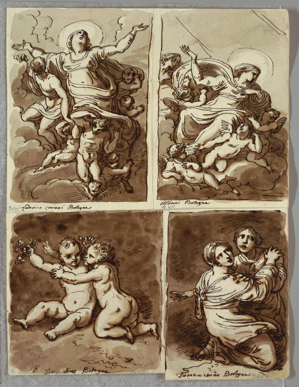 Lunette Pyhän Pietarin kanssa ja Pyhä Paavali Pyhän Matteuksen ja Profeetta Jesajan kanssa, Tutkimus Sebastiano del Piombon mukaan tekijältä Felice Giani