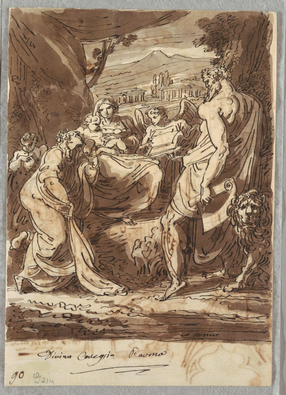 Madonna ja vauva, St. Hieronymus, Maria Magdaleena ja enkelit, Correggion jälkeen tekijältä Felice Giani