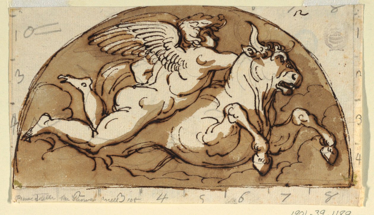 Tarus, Lunette for Ceiling, Kahdeksankulmainen huone, Palazzo Milzetti, Faenza tekijältä Felice Giani
