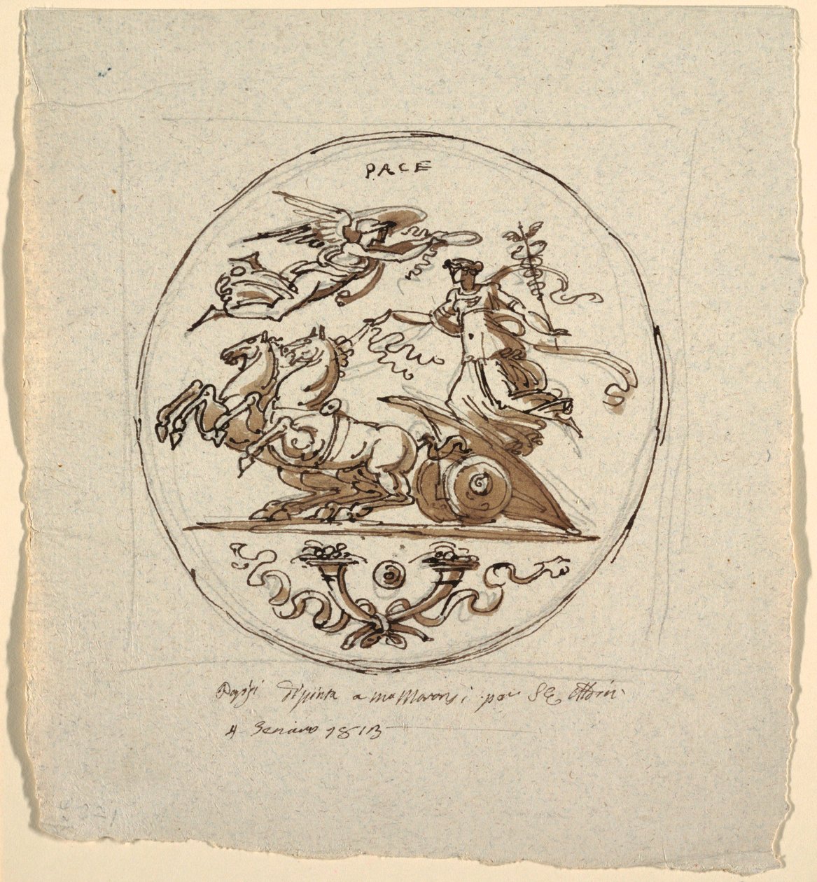 Rauhan voitto, Roundel, Aldini Villalle Montmorencyssa tekijältä Felice Giani