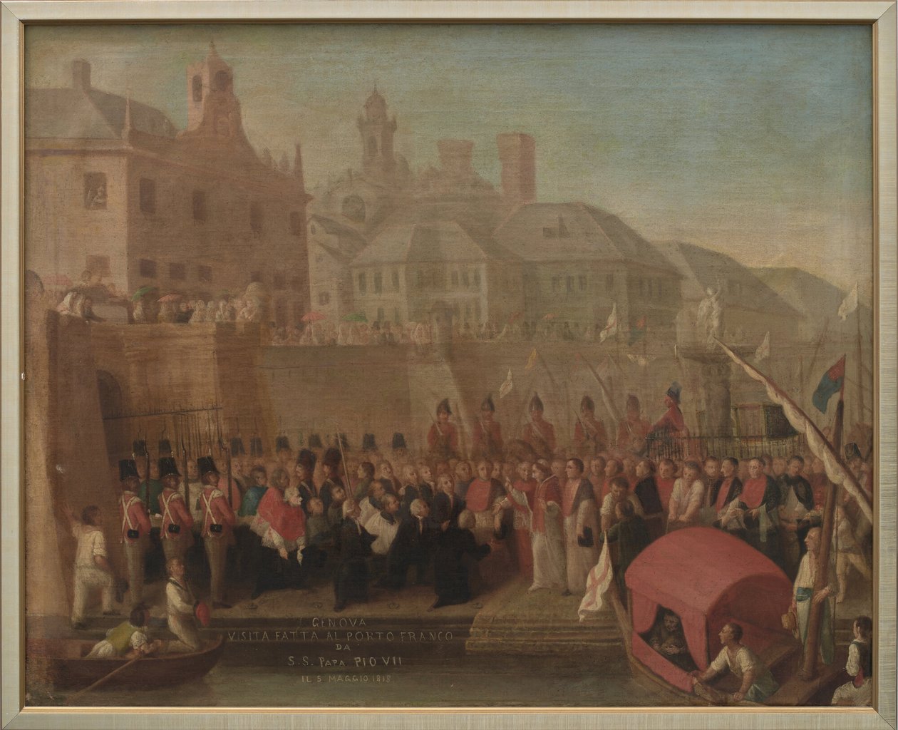Genova. Paavi Pius VII vieraili vapaasatamassa 5. toukokuuta 1815. tekijältä Felice Guascone