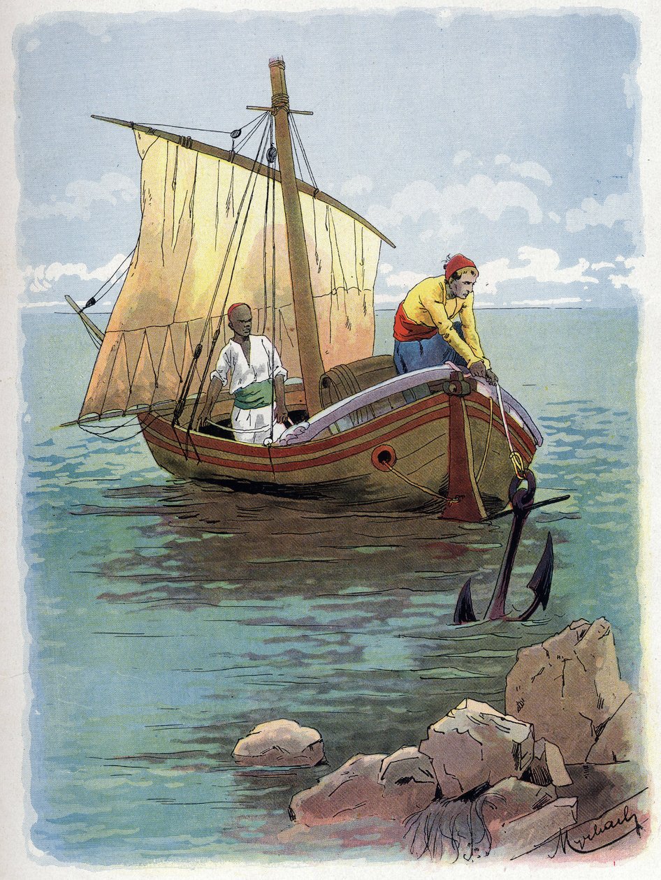 Robinson Crusoe pakenee vankeudesta. tekijältä Felicien baron de Myrbach Rheinfeld