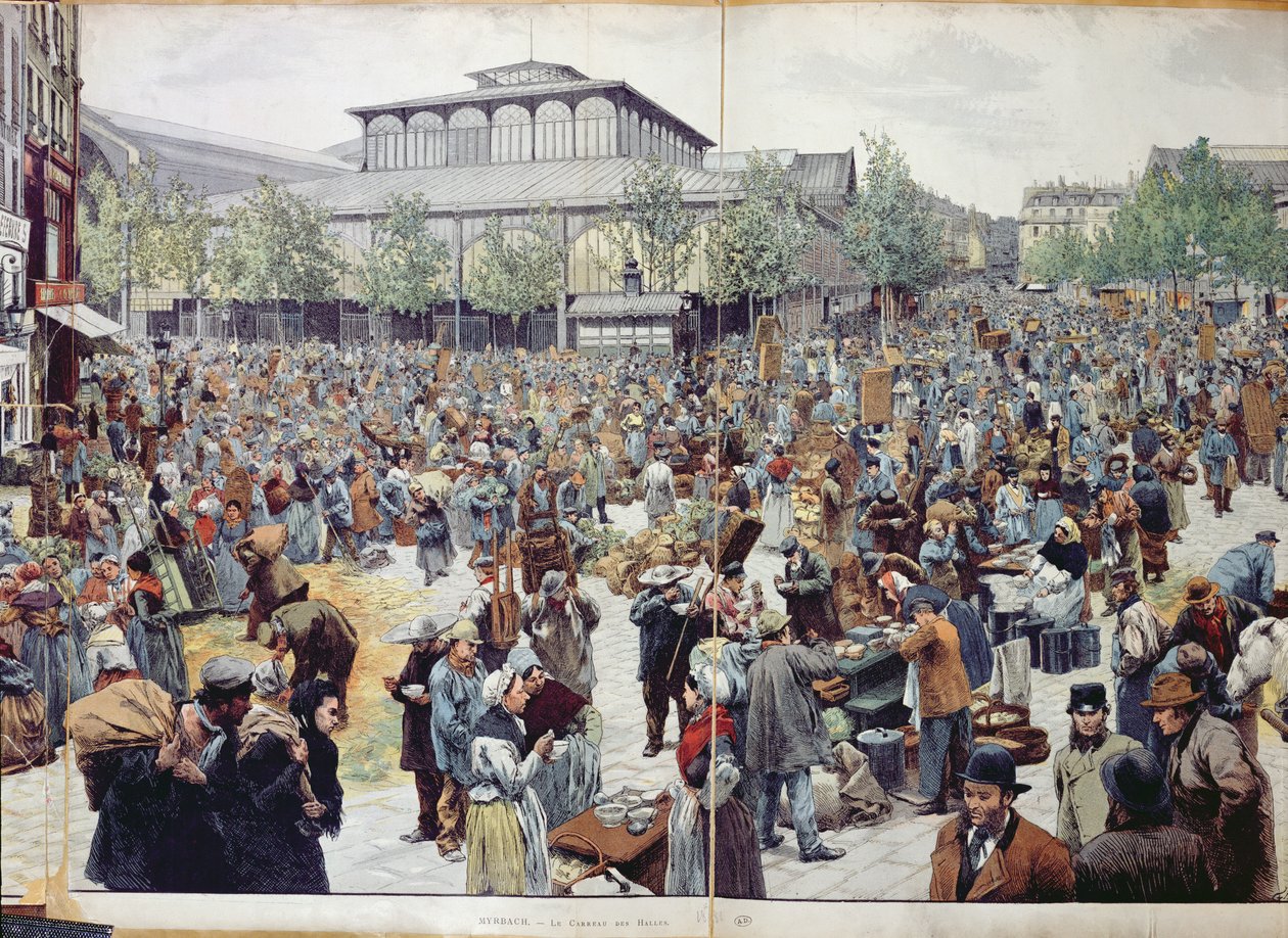 Les Hallesin markkinat, 1888 tekijältä Felicien baron de Myrbach Rheinfeld