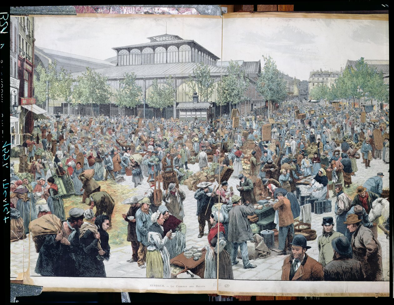 Näkymä Les Hallesista, 1885 tekijältä Felicien baron de Myrbach Rheinfeld