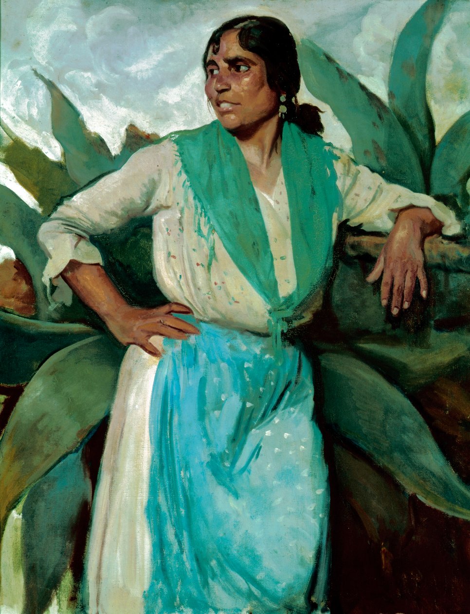 Mustalaisnainen, n. 1929 (öljy kankaalle) tekijältä Felipe Abarzuza y Rodriguez de Arias