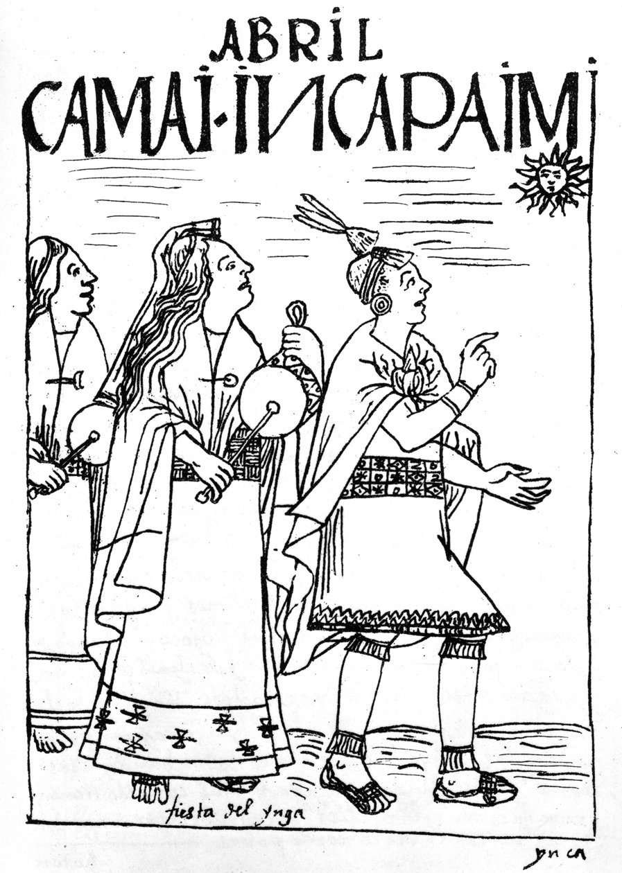Huhtikuu, Inca-festivaali tekijältä Felipe Huaman Poma de Ayala