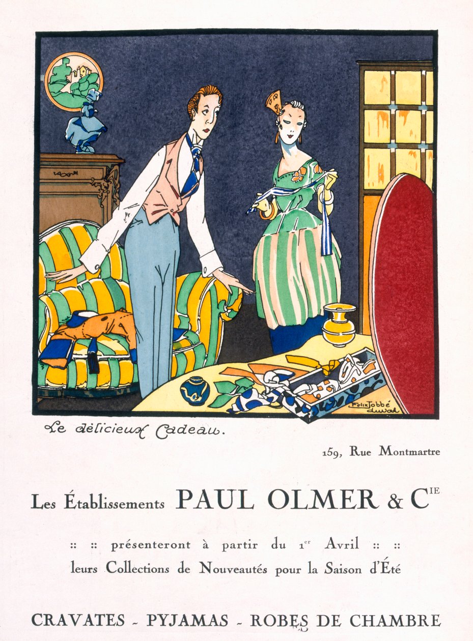 Mainos Paul Olmers Summer Collectionista, n. 1920-luku (pochoor print) tekijältä Felix A.M. Jobbe Duval