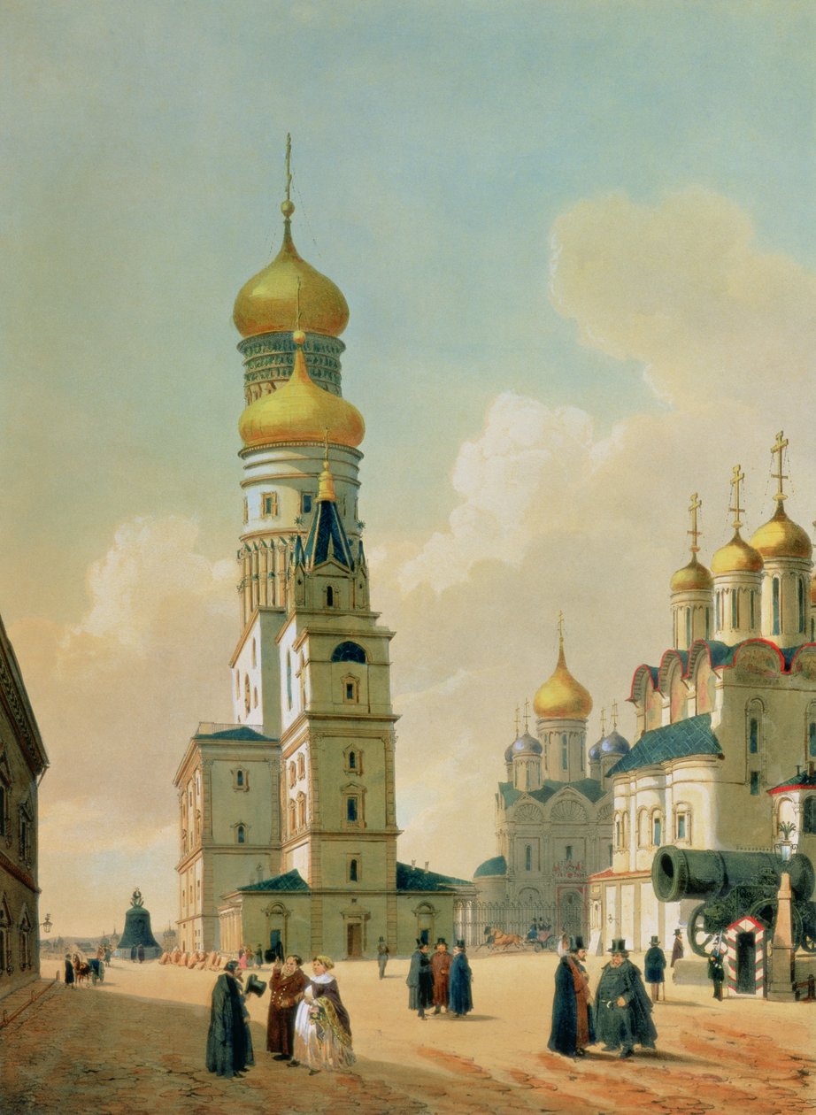 Ivan Suuri kellotorni Moskovan Kremlissä, painatus Lemercier, Pariisi, 1840-luku tekijältä Felix Benoist