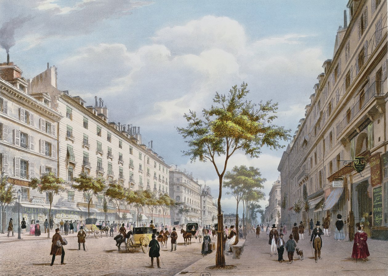 Boulevard des Italiens, noin 1840 tekijältä Felix Benoist
