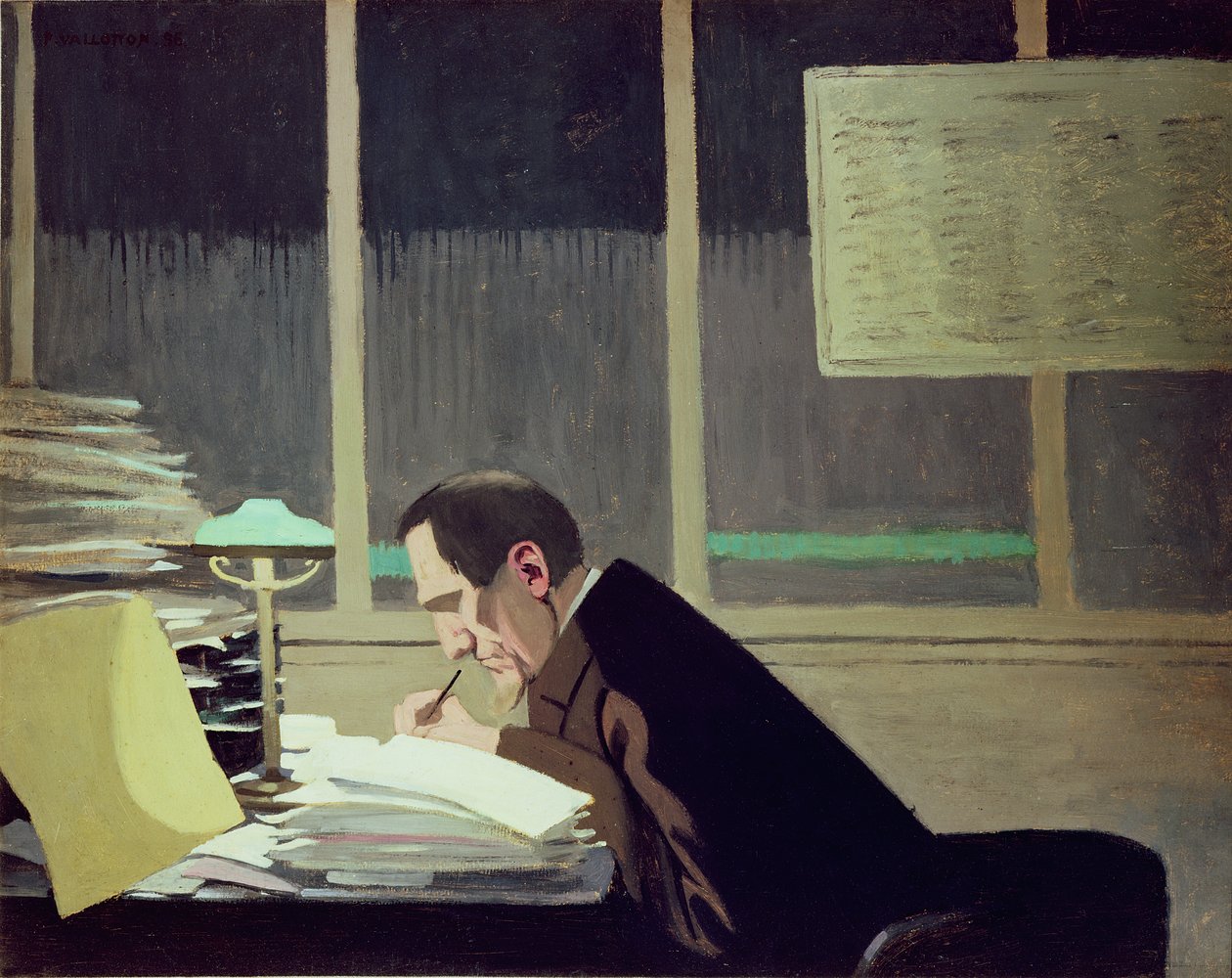 Felix Feneon (1861-1944) "La Revue Blanchessa", 1896 (öljy kortille) tekijältä Felix Edouard Vallotton