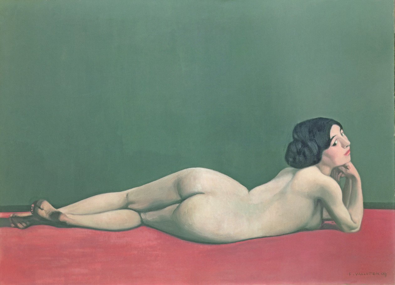 Nude ojennettuna kankaan päällä tekijältä Felix Edouard Vallotton