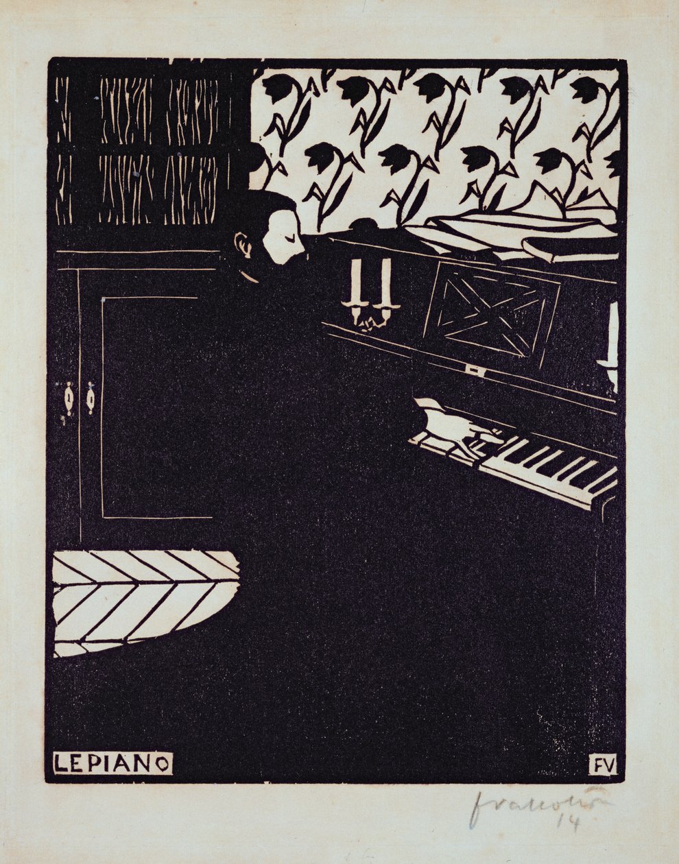 Piano, 1914 tekijältä Felix Edouard Vallotton