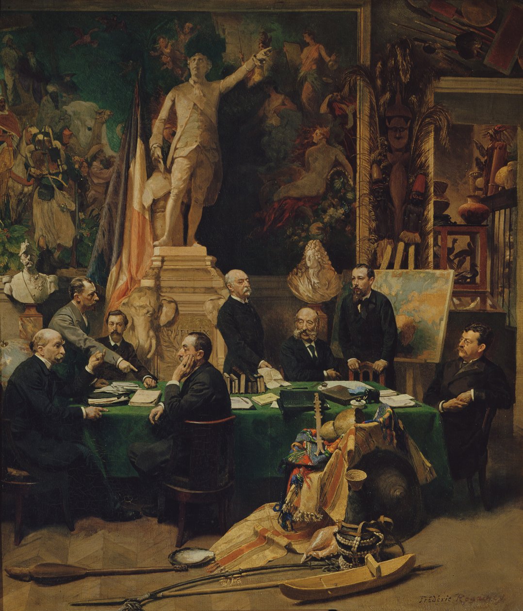 Siirtomaavaltuutetut ja Jules Ferry (1832-93) 1892 tekijältä Felix Regamey
