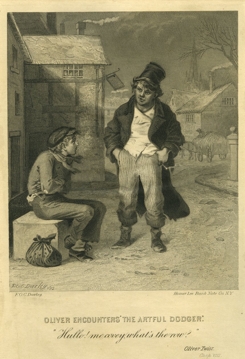 Oliver kohtaa "The Artful Dodgerin" tekijältä Felix Octavius Carr Darley