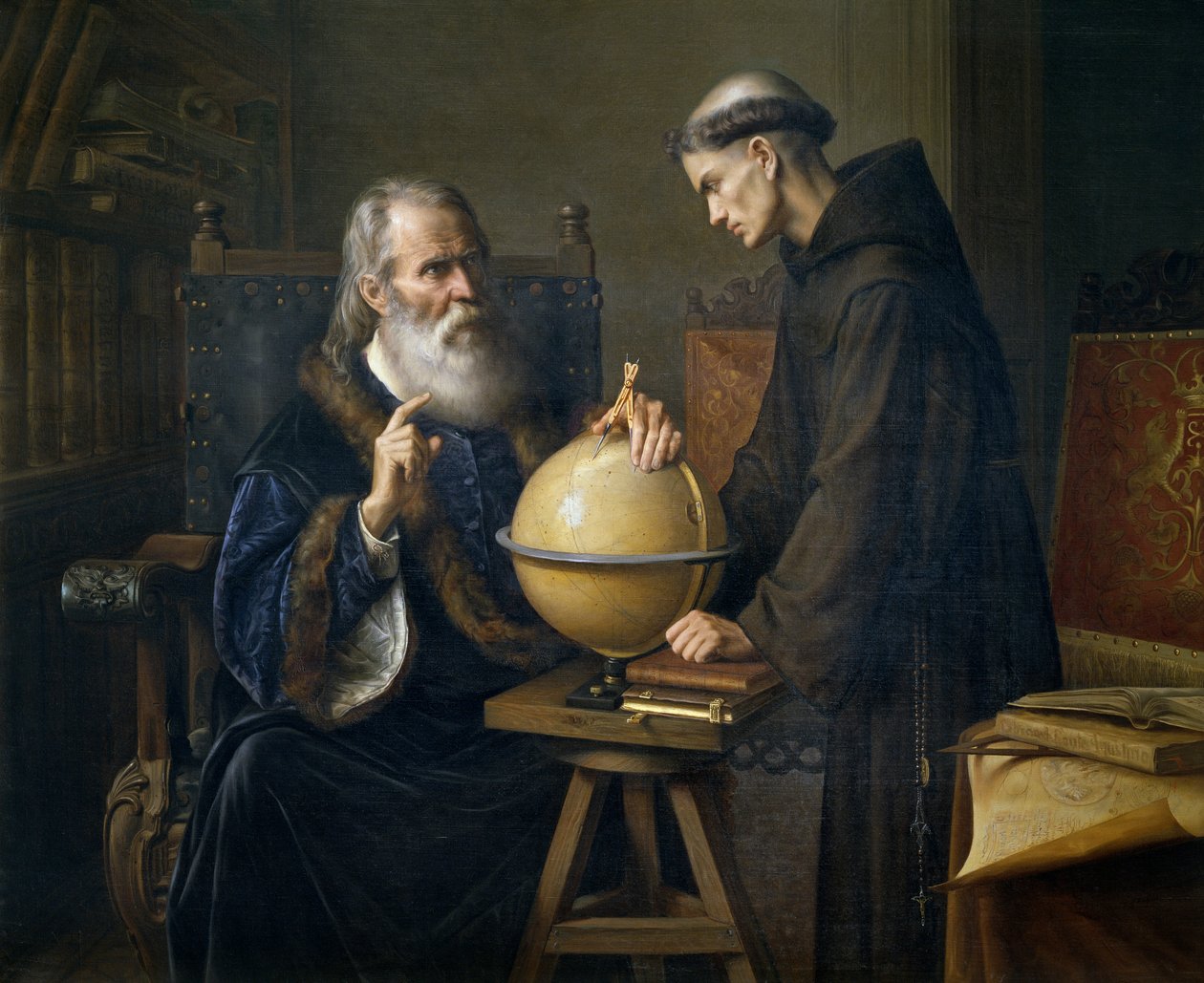 Galileo Galilei esittelee uusia tähtitieteellisiä teorioitaan Padovan yliopistossa tekijältä Félix Parra