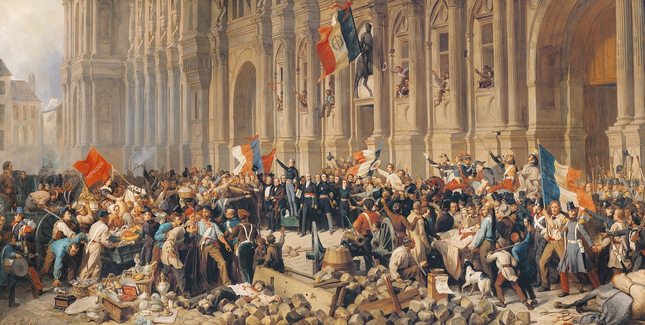 Lamartine hylkäsi punaisen lipun vuonna 1848 tekijältä Felix Philippoteaux