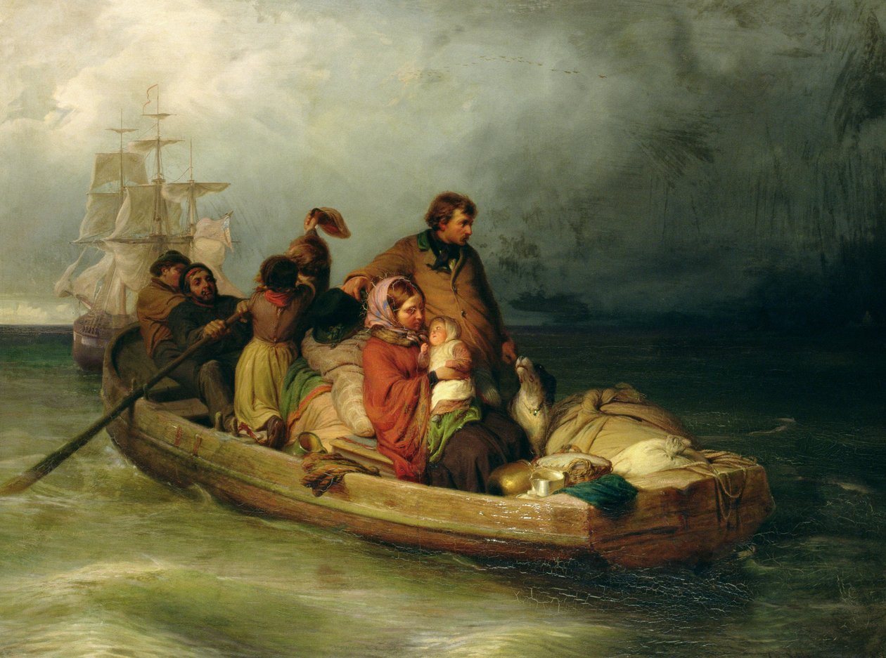 Maahanmuuttajamatkustajat aluksella, 1851 tekijältä Felix Schlesinger