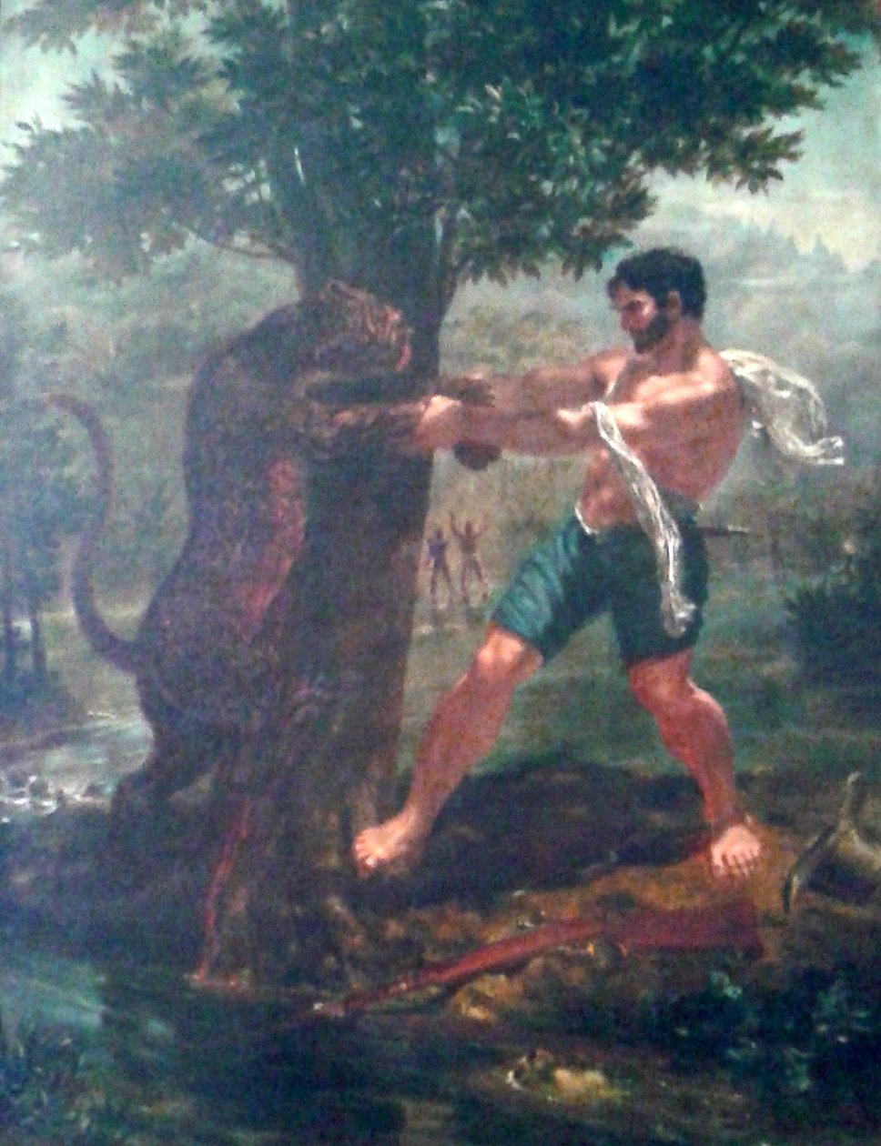 Metsästäjä ja jaguaari tekijältä Felix Taunay, Baron of Taunay
