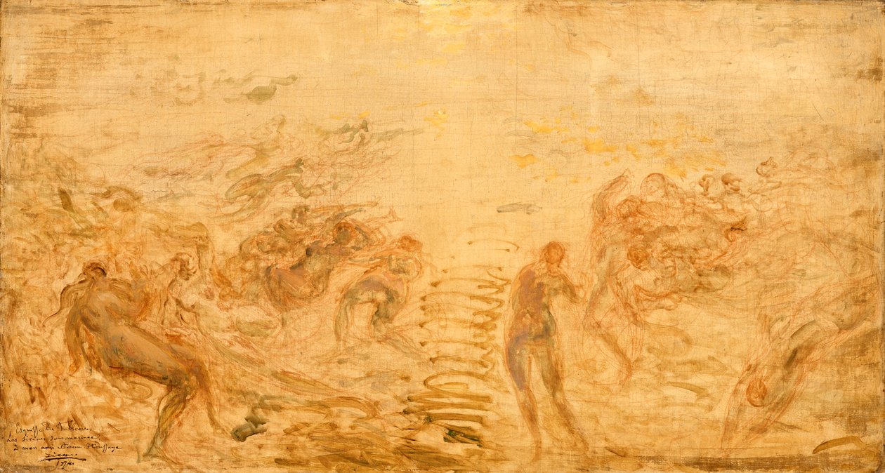 Merenneidot veden alla, 1874 tekijältä Félix Ziem