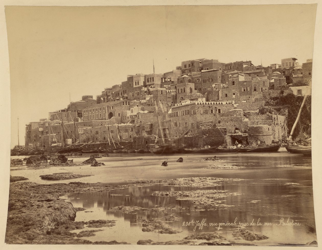 Jaffa, yleiskuva mereltä katsottuna, Palestiina tekijältä Félix Bonfils