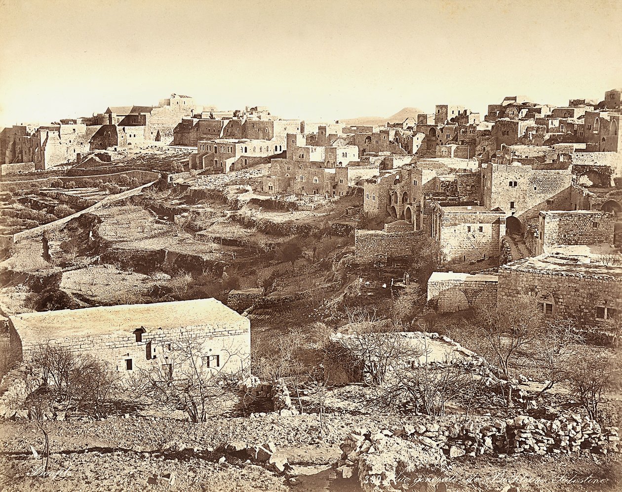 Panoraamanäkymä Betlehemiin, Israeliin tekijältä Félix Bonfils