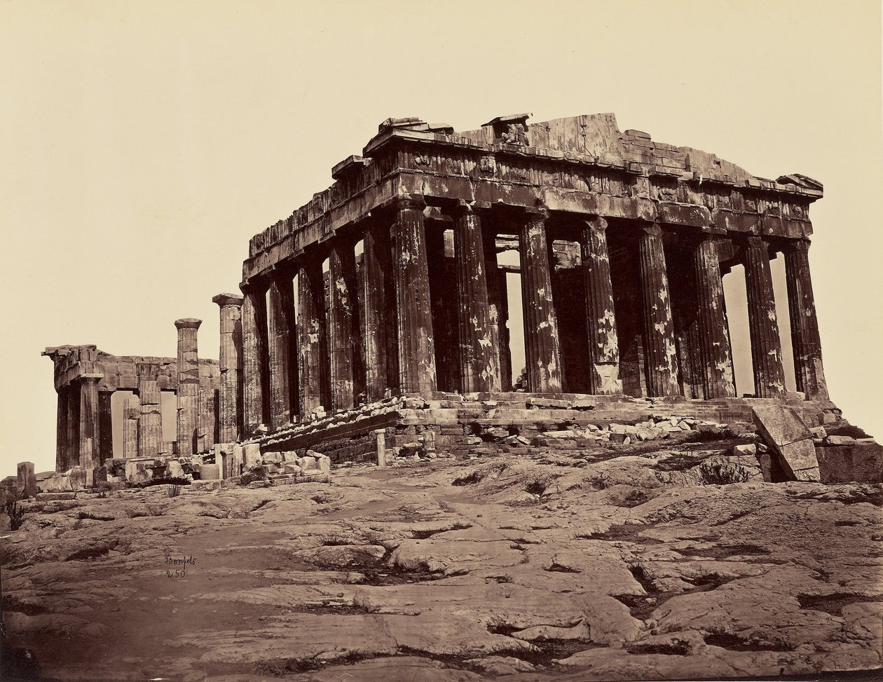 Parthenon, pris des propylees - Athenes. [Pohjoisesta - länteen] tekijältä Félix Bonfils