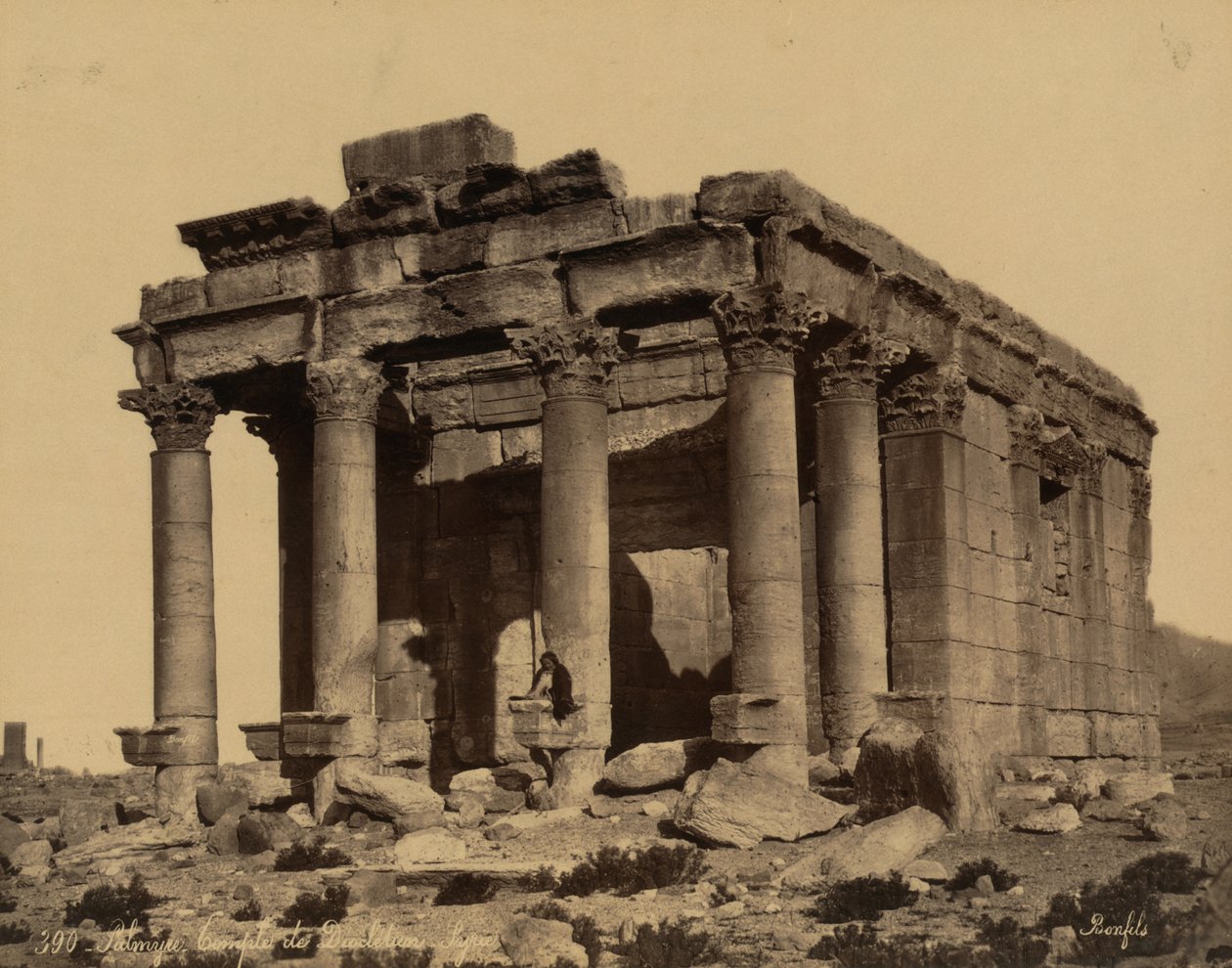 Belin tai Baal Shaminin temppeli, Palmyra, n. 1875 (kuva) tekijältä Félix Bonfils