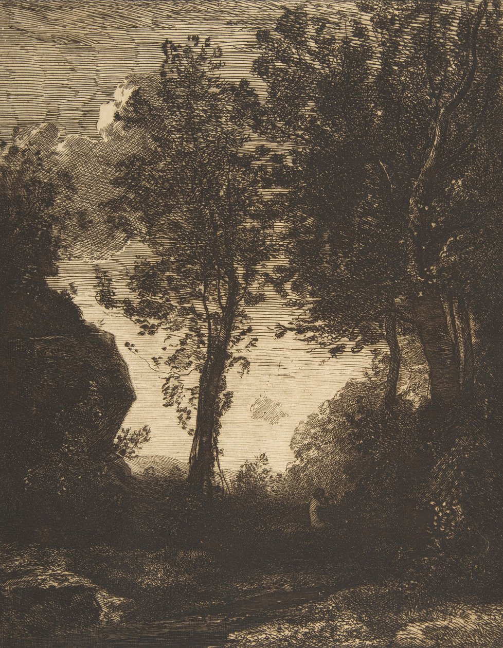 Auringonlasku, 1858. tekijältä Felix Bracquemond