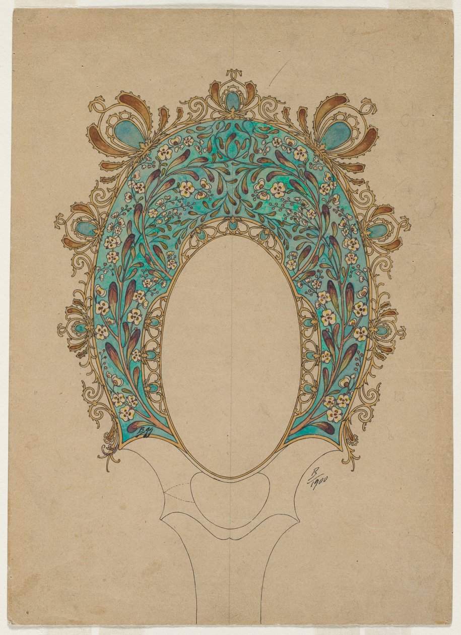Käsipeilin mallit, c. 1900-1902. tekijältä Felix Bracquemond