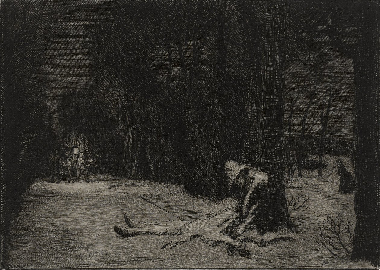 La Mort de Matamore (etsaus) tekijältä Felix Bracquemond