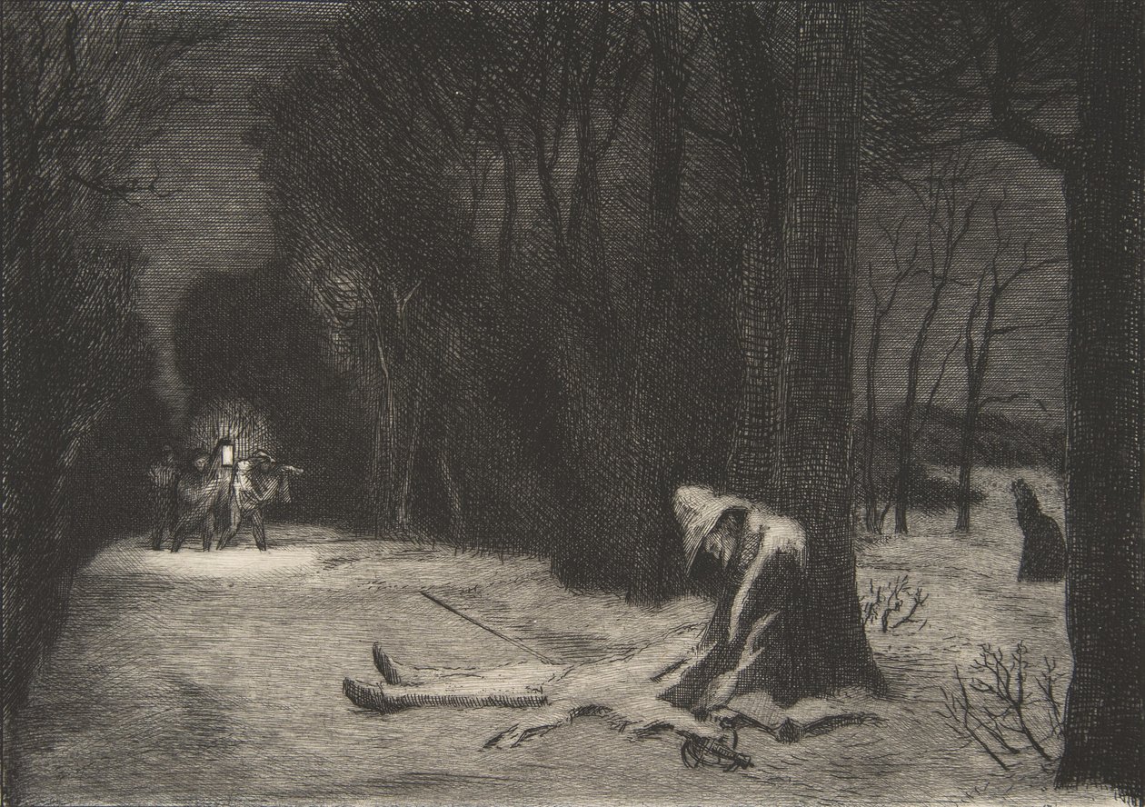 Matamoren kapteeni Fracassen kuolema, 1864. tekijältä Felix Bracquemond