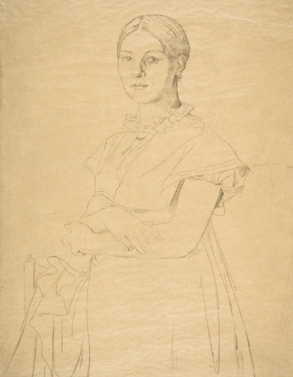 Madame Granger, Ingresin mukaan, 1867. tekijältä Felix Bracquemond