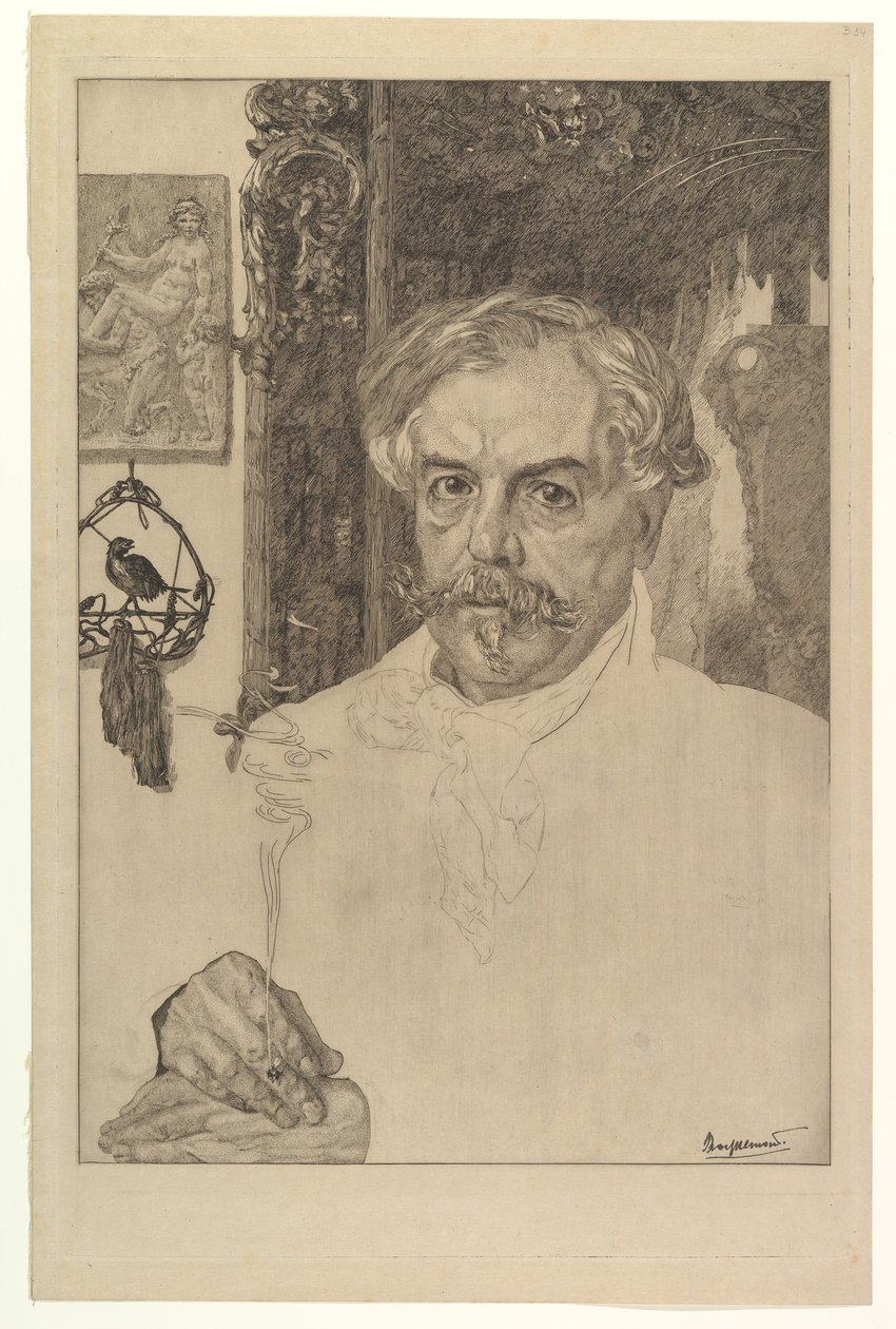 Edmond de Goncourtin muotokuva, 1881. tekijältä Felix Bracquemond