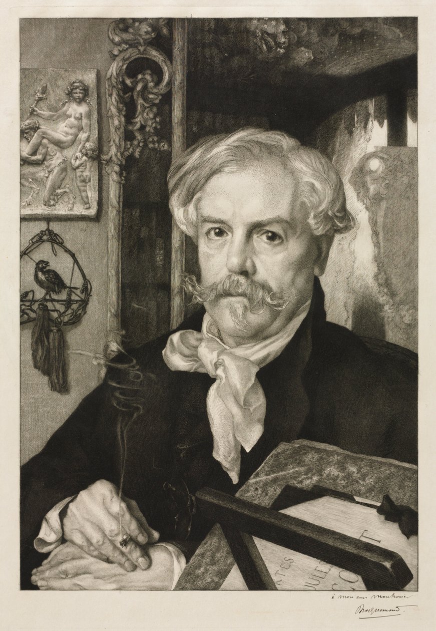 Edmond de Goncourtin muotokuva, 1882. tekijältä Felix Bracquemond